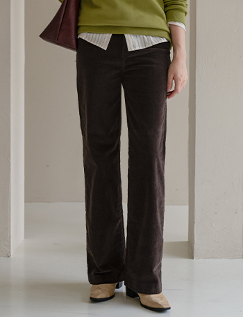 Band Point Straight Corduroy Pants Korea