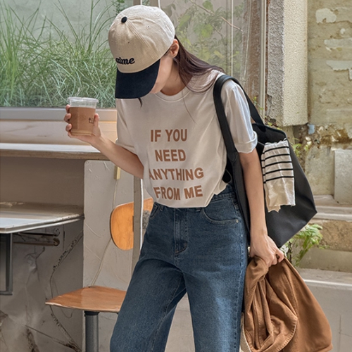 Letter Fluffy T-shirt