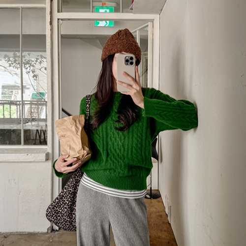 Thick Twiddle Color Knitwear