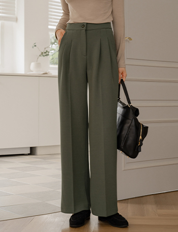 Thick Banding Straight Slacks Korea