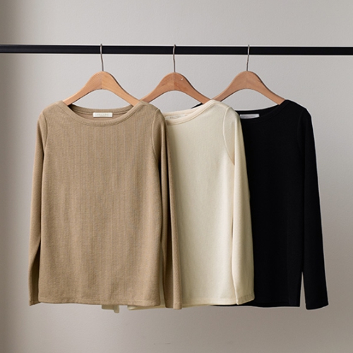 [valyou] Softie Corrugated Boat Neck T-shirt