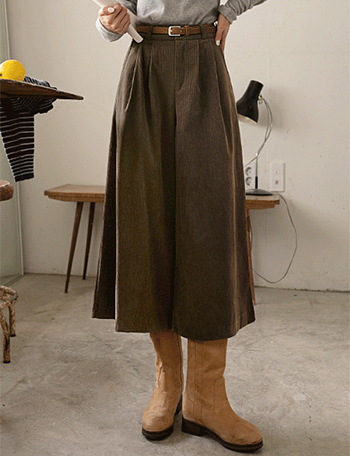 Corduroy Belt Currot Pants Korea