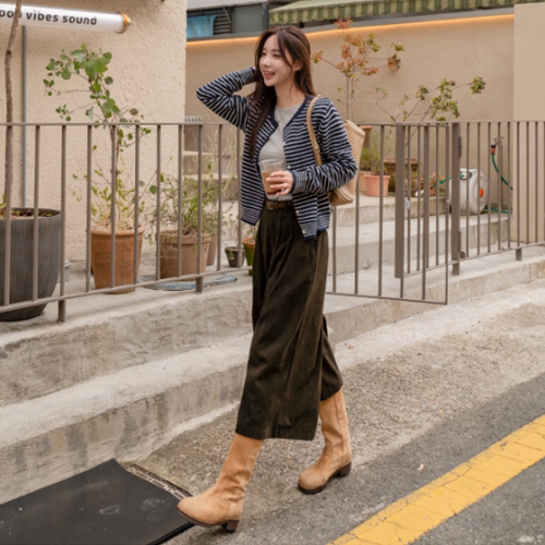 Corduroy Belt Currot Pants