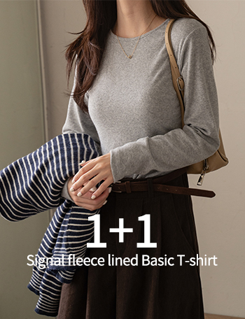 [1+1] 시그널 fleece lined Basic T-shirt Korea