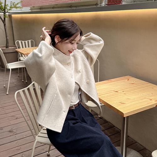 French Highneck Handmade Wool Coat