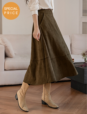 모어 Suede Long Skirt Korea
