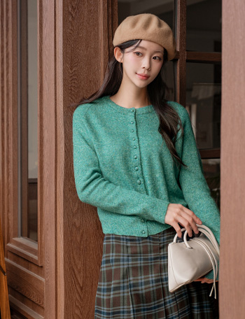 이브 Wool Round Knitwear Cardigan Korea