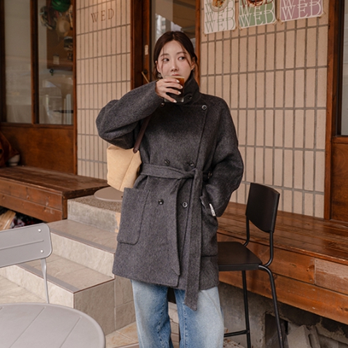 Platte Highneck Wool Handmade Coat