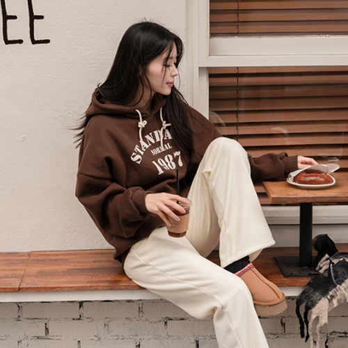 Standard Loose Double-sided Fleece Hoodie