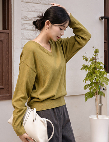 Mel Cashmere Wool V Knitwear Korea