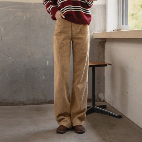 Trendy Corduroy Straight Wide Fit Pants