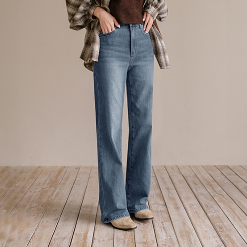 Wool fleece lined Straight Wide Pants