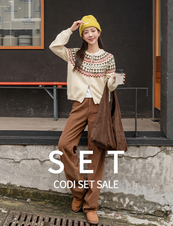 [코디set] Nordic 윈터 two-way Zip up Cardigan+키작아도 Corduroy Pants 8ver (라벨세미와이드) Korea