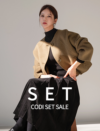 [코디set] [valyou] 울캐시 핸드메이드 No collar Jacket+키작아도 에이 Pleats Skirt (Winter) Korea
