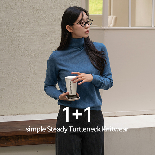 [1+1] simple Steady Turtleneck Knitwear