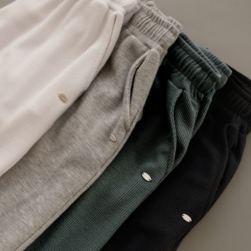 Pendant Snug Banding Wide Pants