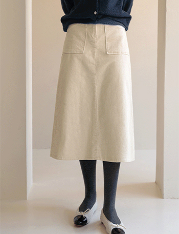 Corduroy fleece lined Banding Skirt Korea