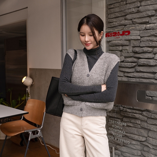 Snow Wool Knitwear Vest Set