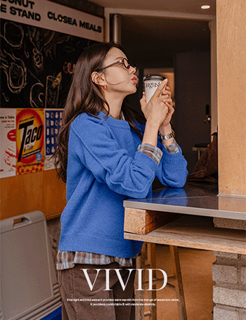 Vivid Raglan Patch Knitwear Korea