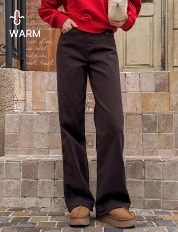 Long Span Fleece lined Wide Cotton Pants Korea