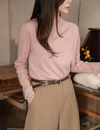 모먼트 Wool 홀가 Round Knitwear Korea