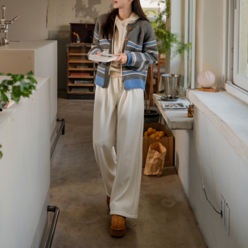 Bear Wide Fleece lined Banding Pants