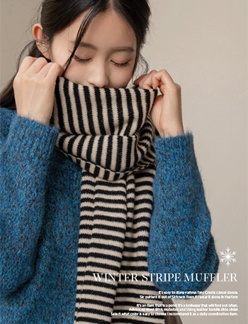Winter Stripe Muffler Korea