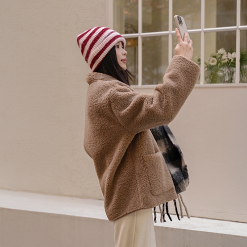 Teddy Bear Pocket Patch Wool Jumper