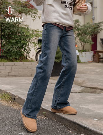 트밍 일자와이드 fleece lined Banding Pants Korea