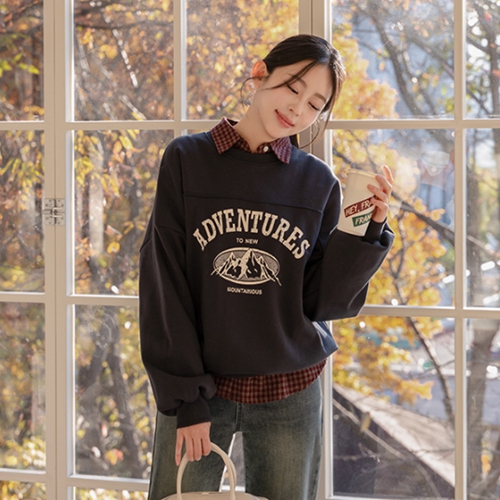 Mountain Incision Fleece lined Sweatshirt