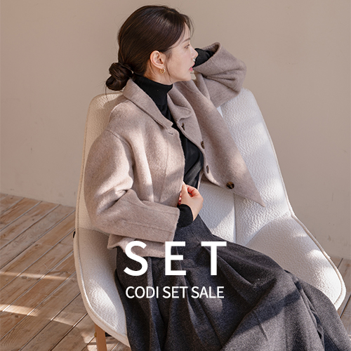 [코디set] [valyou] 하이디 핸드메이드 Wool Harp Coat+키작아도 Wool Skirt (겨Wool플리츠)