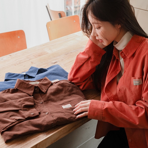 [valyou] Pocket Patch Corduroy Shirt