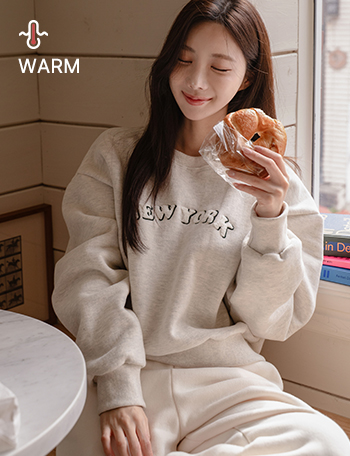 New York Short Double-sided fleece Sweatshirt Korea