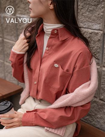 [valyou] Hazel Peach Pocket Shirt Korea