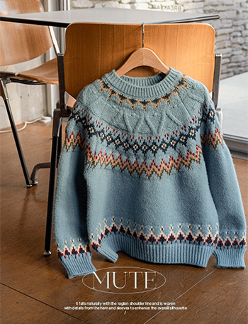Mute Argyll Snowflake Wool Knitwear Korea