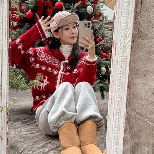 Nordic Duffle Wool Collar Knitwear