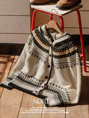 Winter Nordic Knit Hood Cardigan Korea