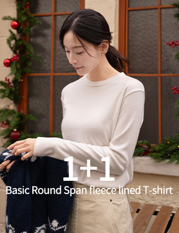 [1+1] Basic Round Span fleece lined T-shirt Korea