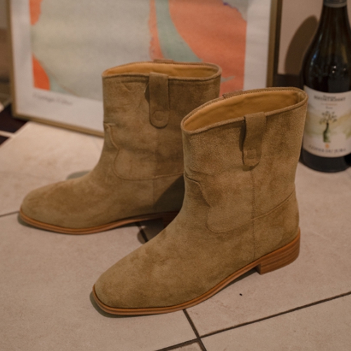 Suede Western Short Boots