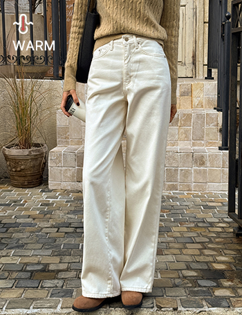 Velvet Fleece Lined Long Wode Pants Korea