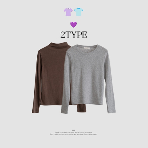 [valyou] fleece lined patch two-type T-shirt
