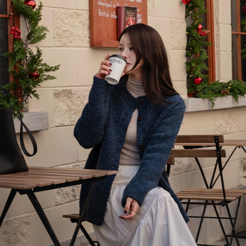 Thick Alpaca Wool Over Cardigan