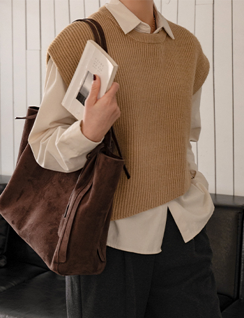Unbalanced Layered Knitwear Vest Korea