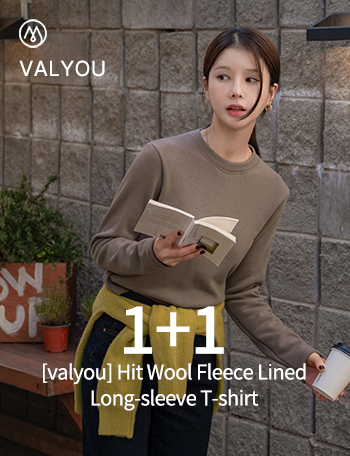 [1+1] [valyou] Hit Wool Fleece Lined Long-sleeve T-shirt Korea