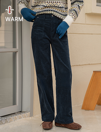 Out-pocket Fleece lined Corduroy Pants Korea