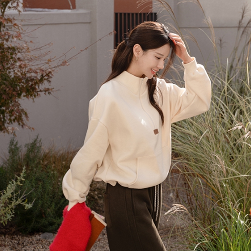 Cloud Patch Zip up Fleece Lined sweatshirt