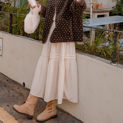 Romantic Velvet Banding Skirt