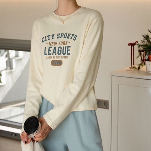 City Lettering Peach Long-sleeve T-shirt