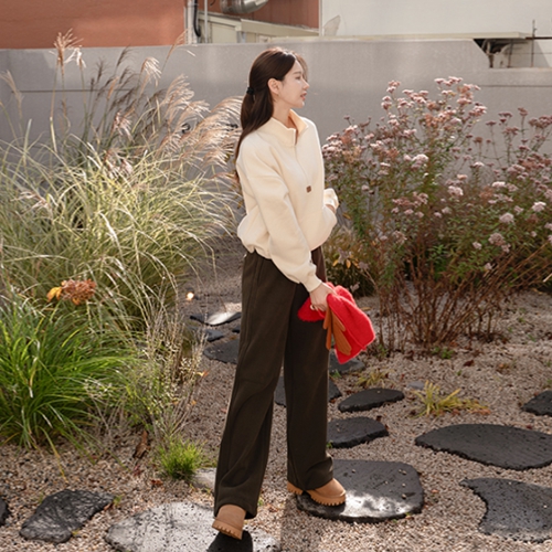 Margaret Fleece Lined String Two-way Banding Pants