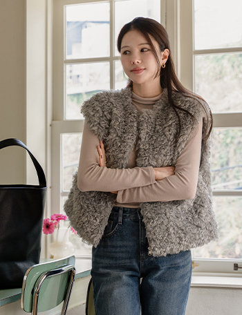 Ellie Wool Fur Vest Korea